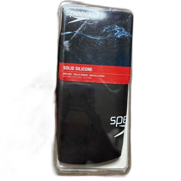 Speedo NWT Black Solid Silicone Swim Cap - Picture 2 of 5